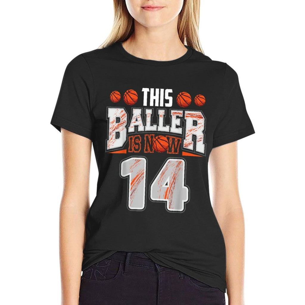 Basketball Player 14 Years Old Boy Basketball 14th Birthday  Durable T-Shirt