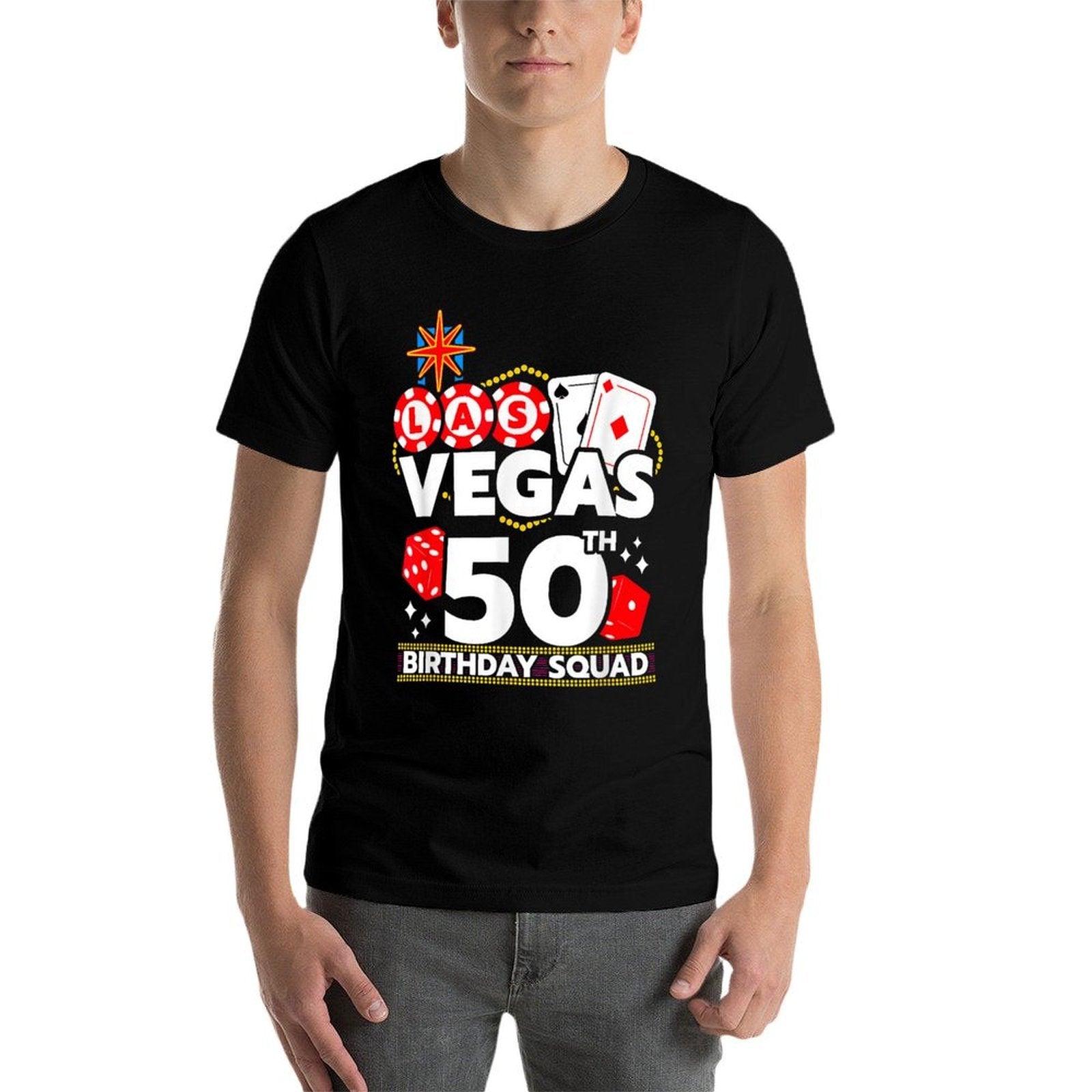 Vegas 50th Birthday Squad  Wrinkle-resistant T-Shirt