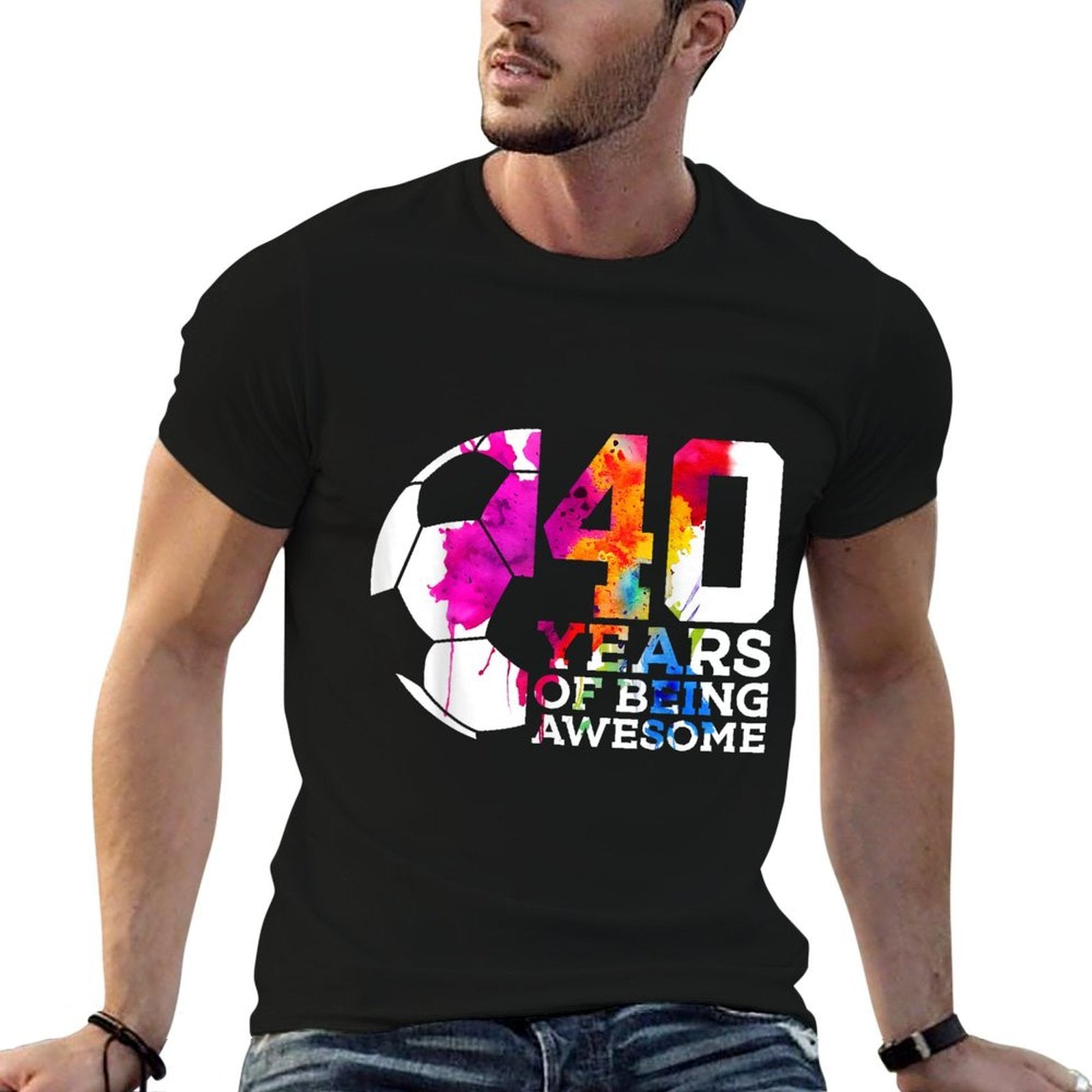 40 YEARS OF BEING AWESOME SOCCER 40TH BIRTHDAY  Trendy Pattern T-Shirt