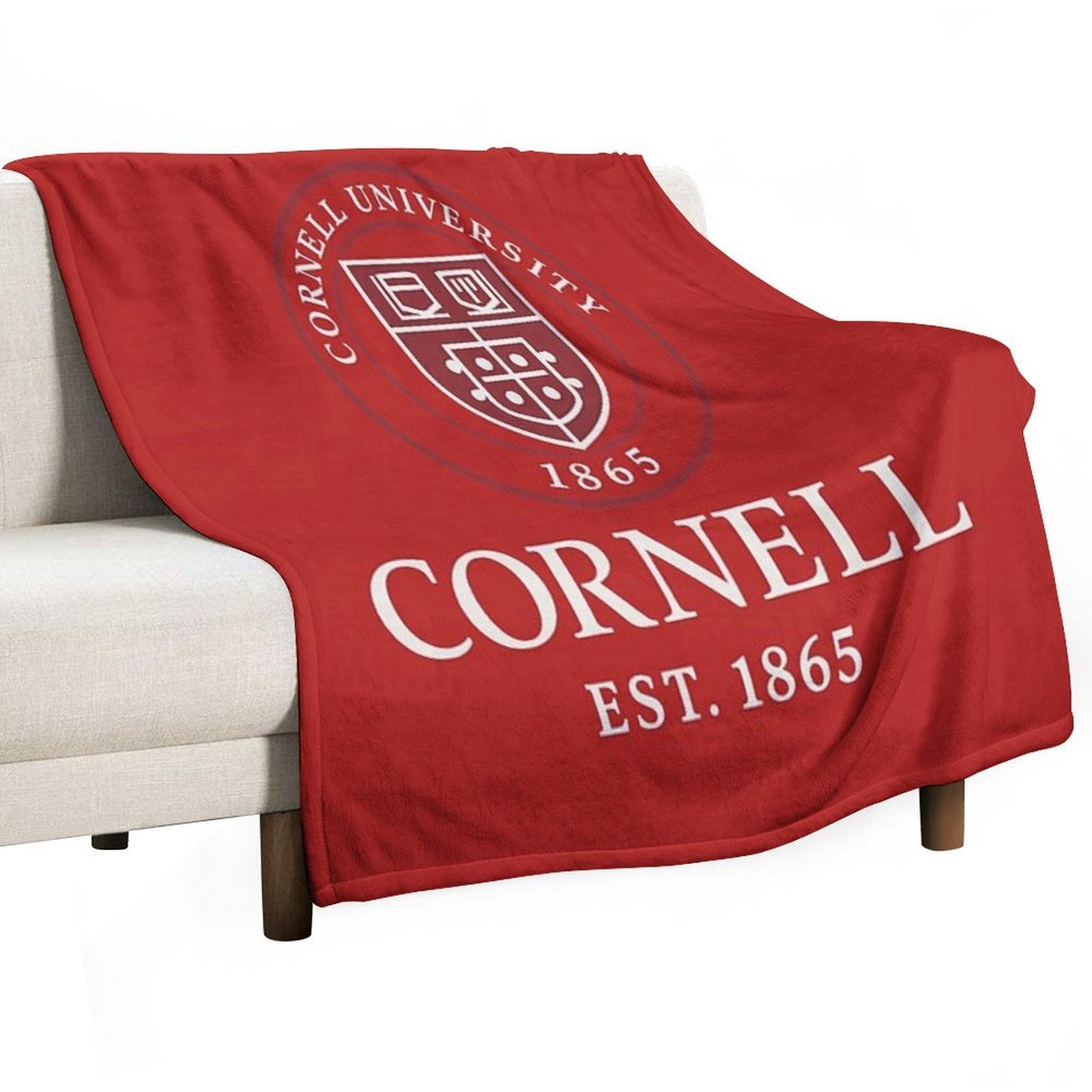 Cornell University T-Shirt Featuring Official Big Red Logo Velvety-soft Throw Blanket