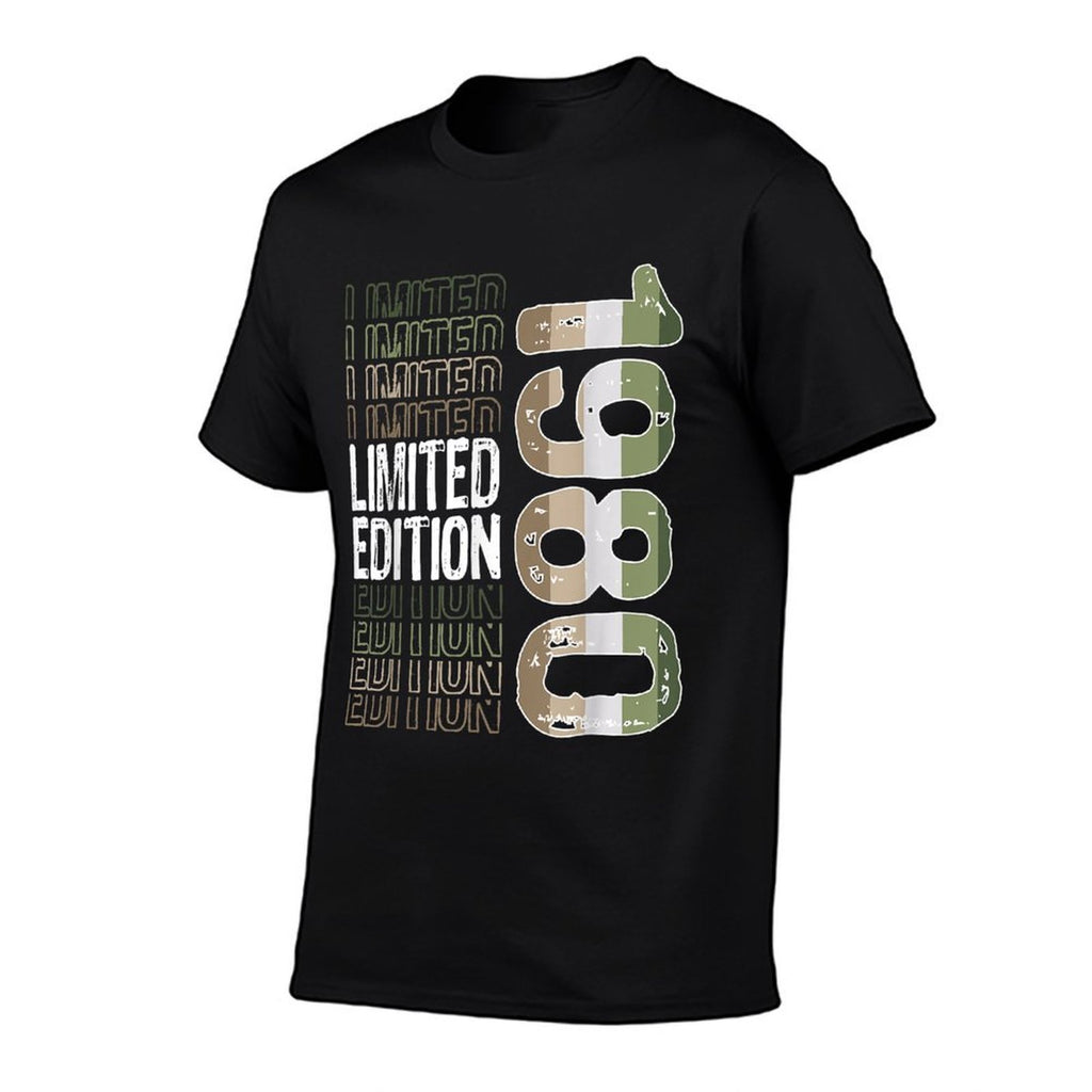 Limited Edition Vintage 1980 Retro Birthday  Summer-ready Fabric T-Shirt