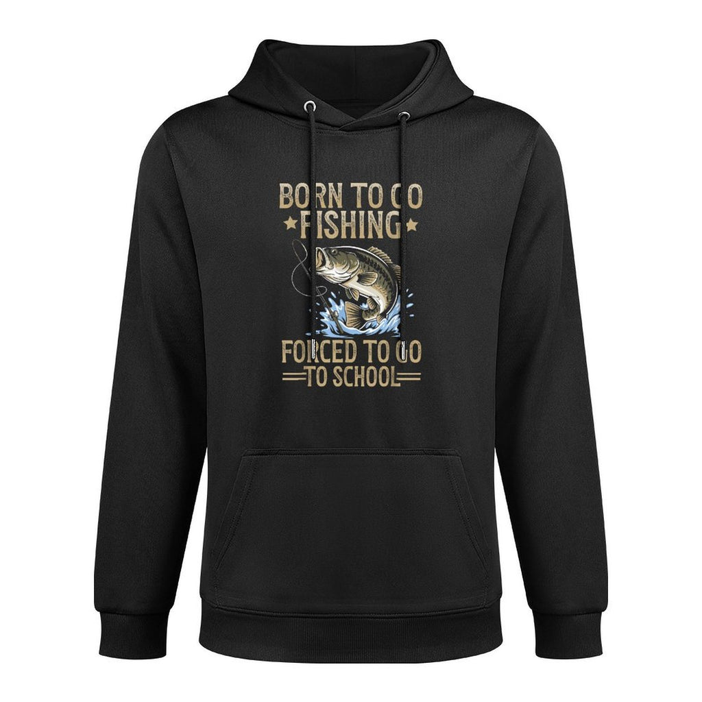 Born to Fish Forced to Go to School Kids Fishing Boys Customizable Surface Hoodie