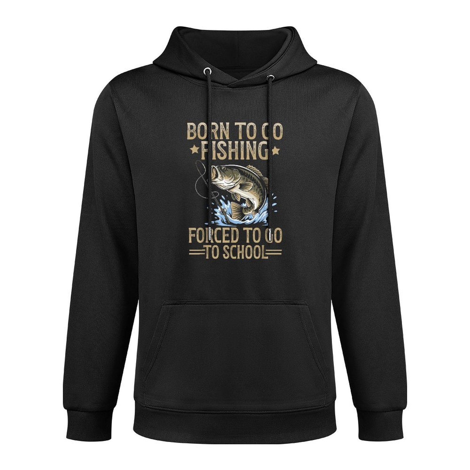 Born to Fish Forced to Go to School Kids Fishing Boys Customizable Surface Hoodie