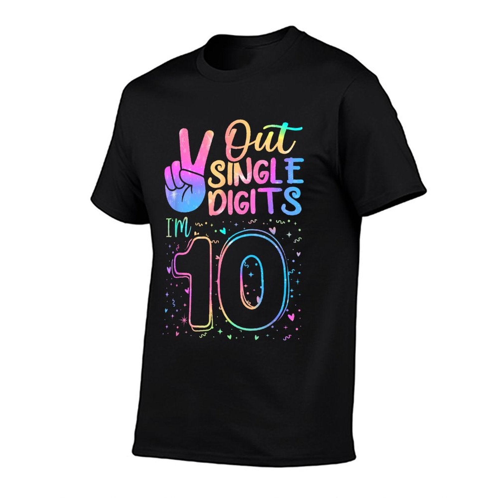 Peace Out Single Digits I'm 10 Year Old 10 Birthday Girl  Moisture-wicking T-Shirt