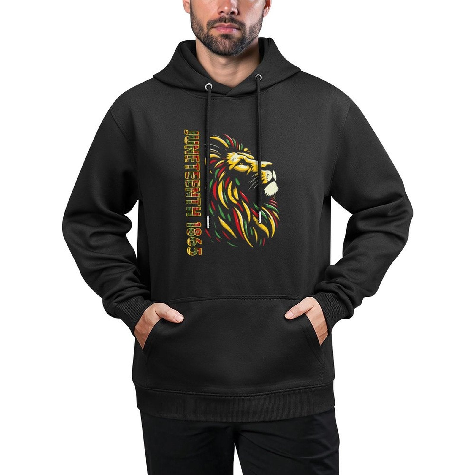 Juneteenth Lion Black African June 19th Men Women Kids Versatile Streetwear Hoodie