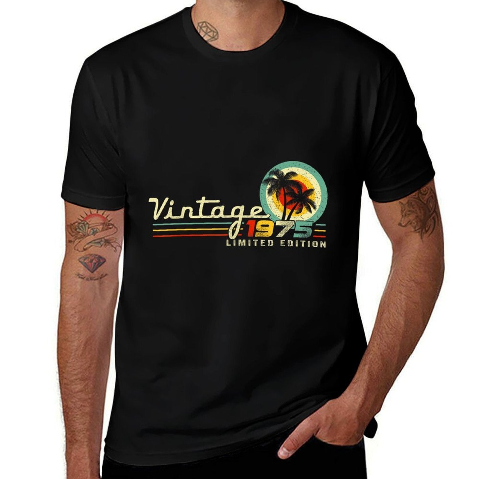 1975 Limited Edition Vintage 50th Birthday  Oversized Silhouette T-Shirt
