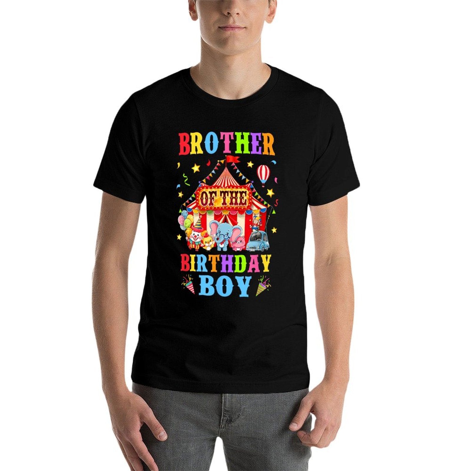 Brother Of The Birthday For Boy Circus Carnival Theme Party  Slim-fit Cut T-Shirt