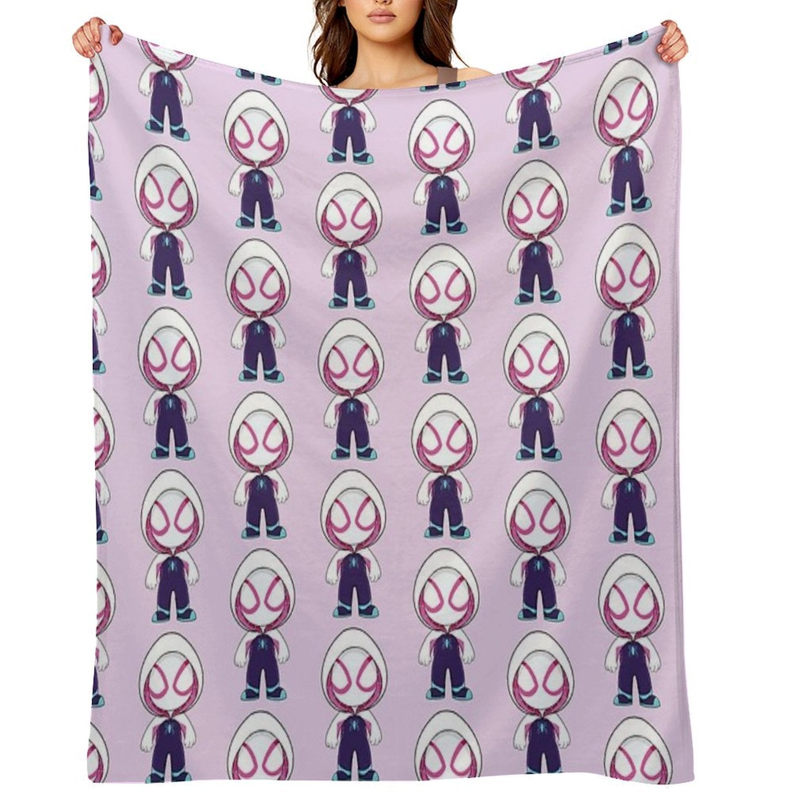 Cute Spider Ghost, Baby Spidey Girl, Grl Pwr, Cartoon Ghost Spider Gift-ready Throw Blanket