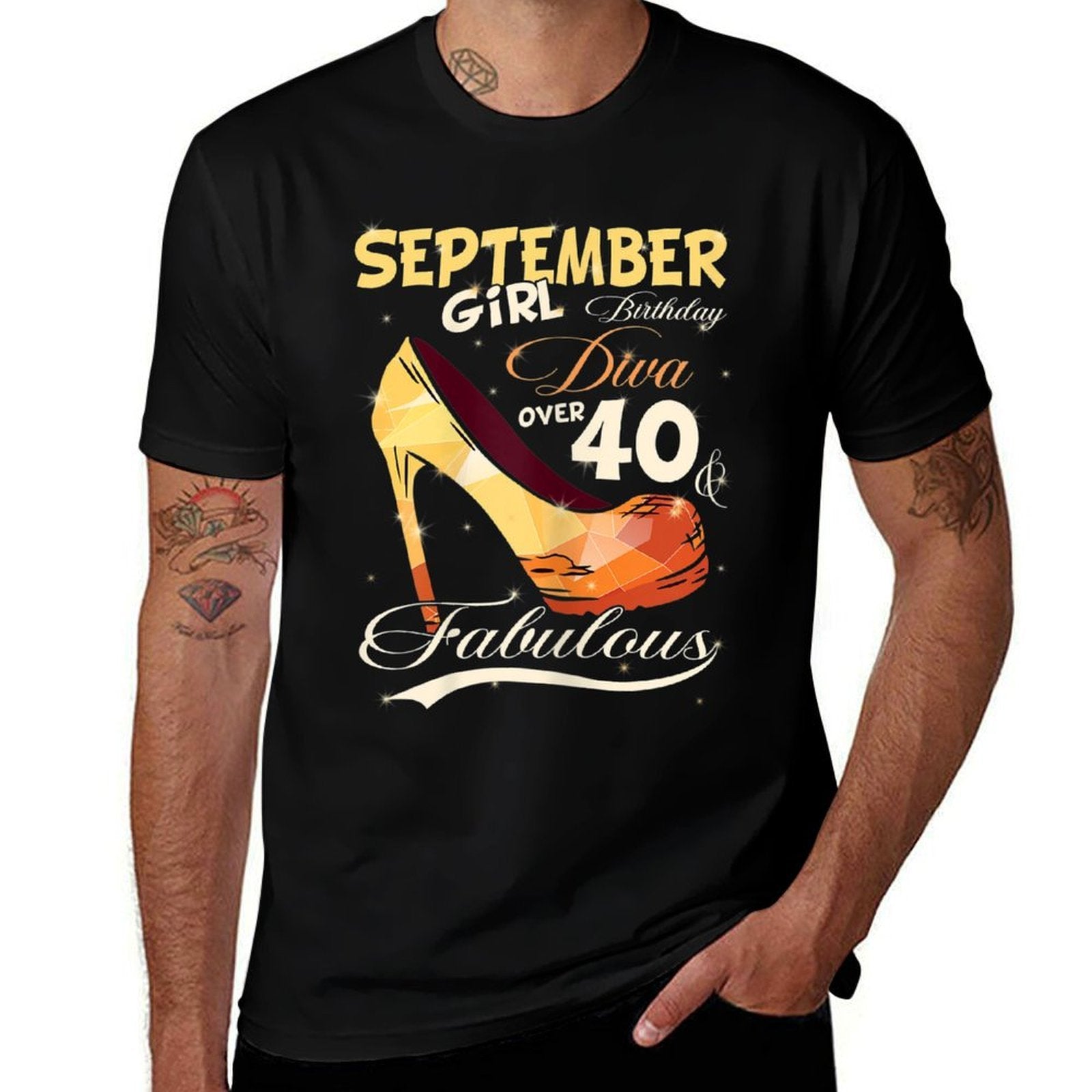 Womens September Girl Birthday Diva Fabulous 40th Birthday  Tagless Design T-Shirt