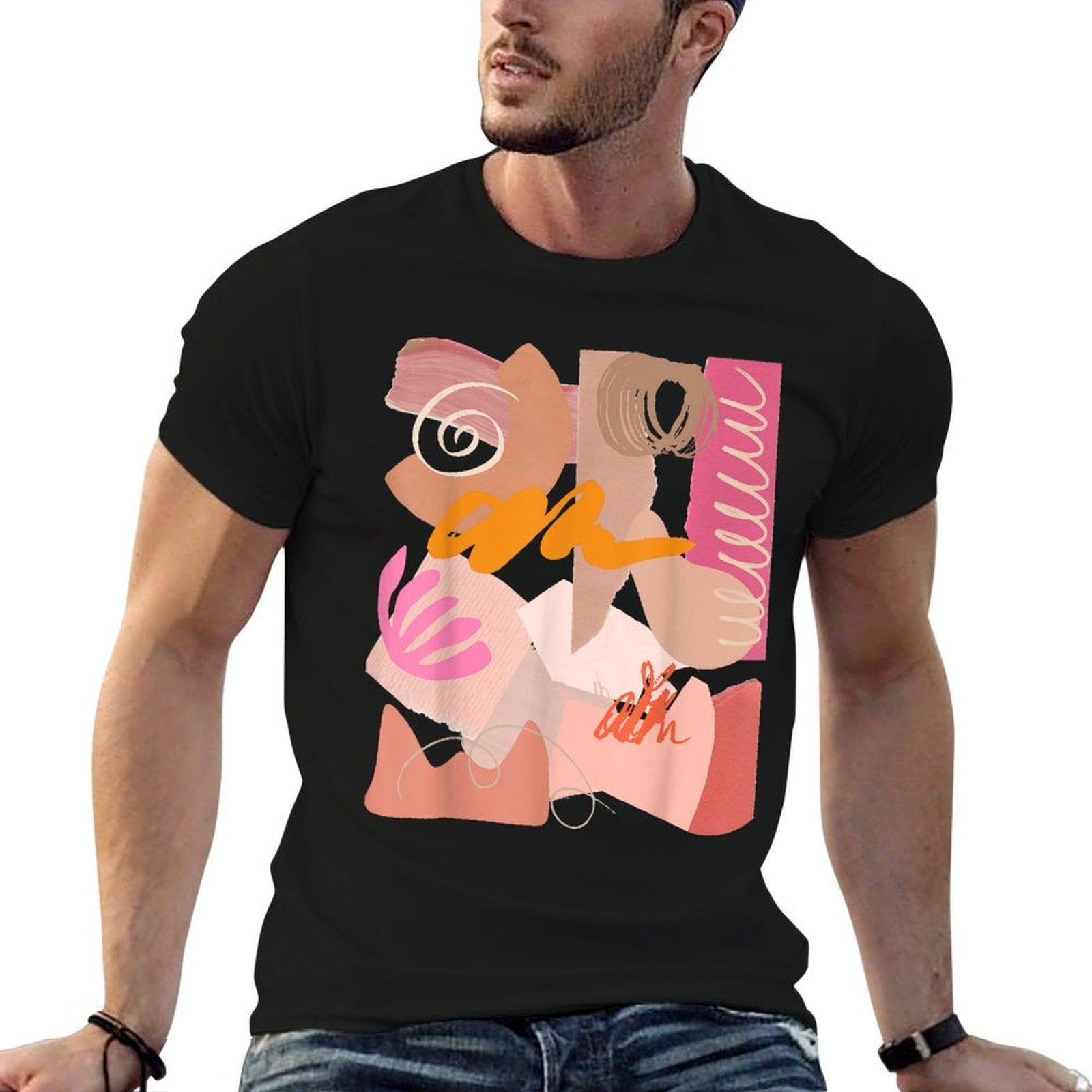 Abstract Pink Art Wearable Modern Design Pastel Color GIFT  Relaxed-fit T-Shirt