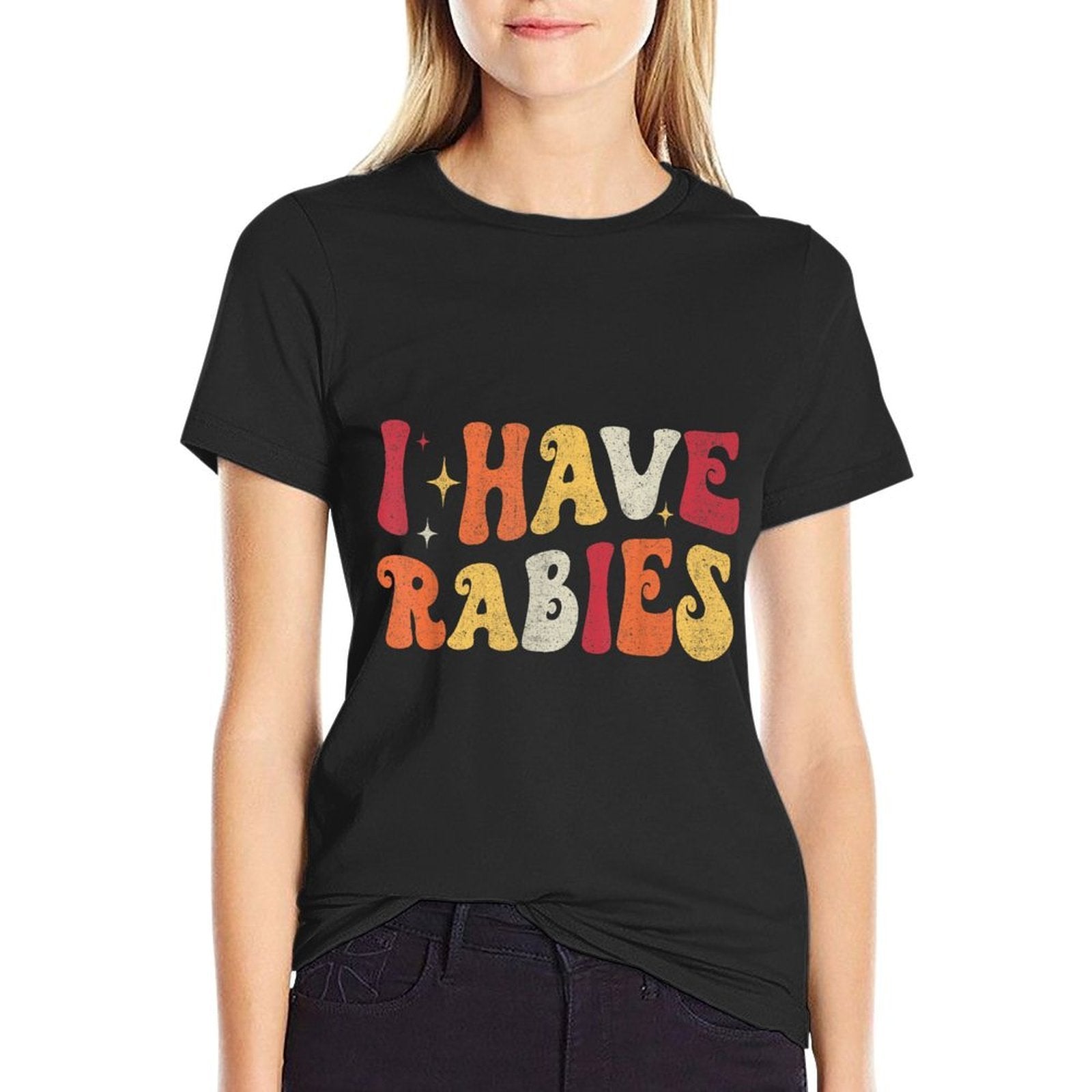I Have Rabies Retro Funny Sarcastic Unhinged Meme  Cotton T-Shirt