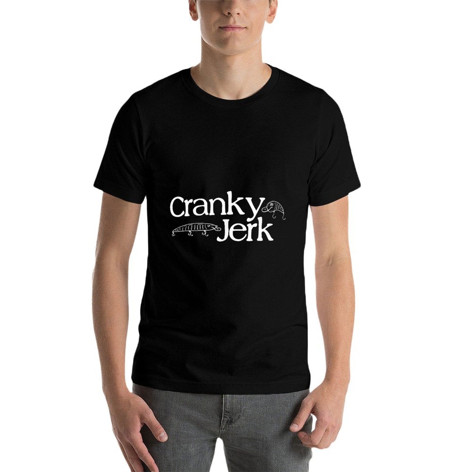 Funny Cranky VIntage Mens Outdoor Fishing Lure Humor  Durable T-Shirt