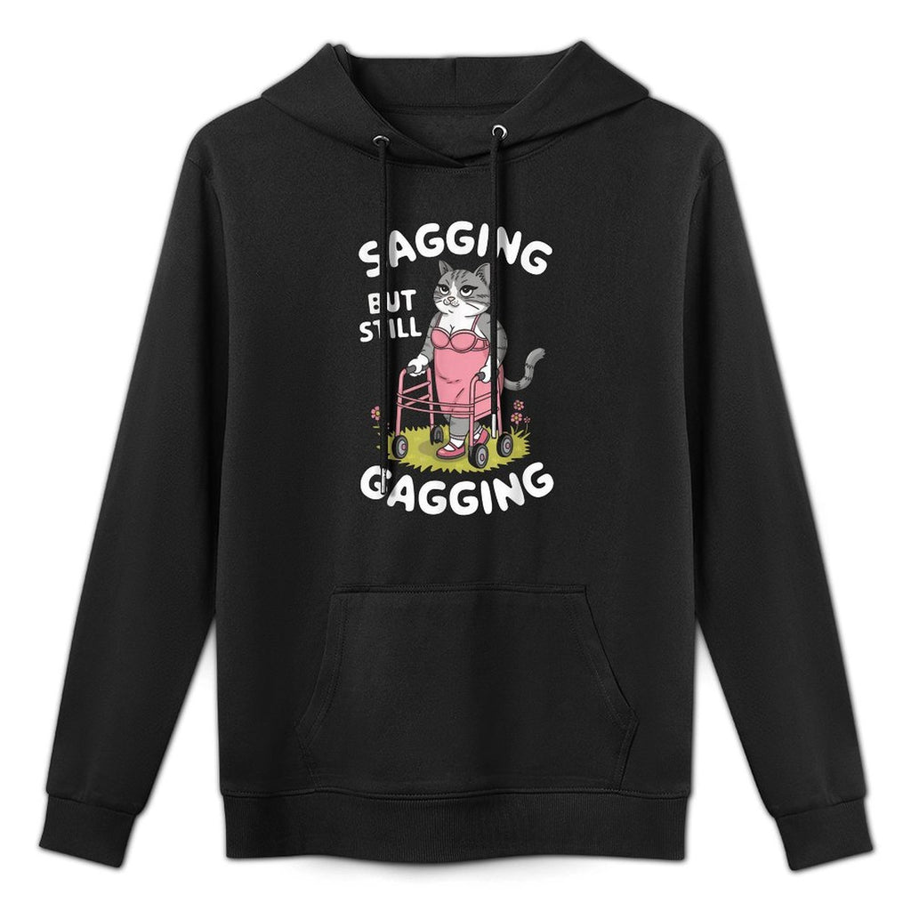 Embarrassing Funny Cat Meme Inappropriate Adult Humor Medium-Weight Fabric Hoodie