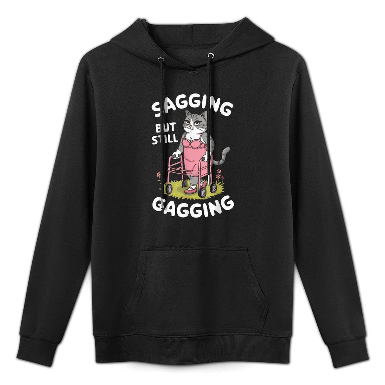 Embarrassing Funny Cat Meme Inappropriate Adult Humor Medium-Weight Fabric Hoodie