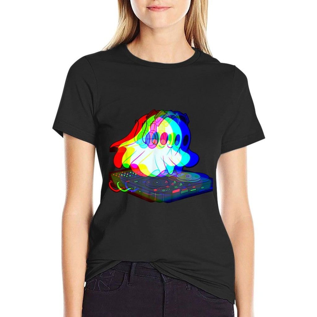 House Music Ghost Halloween Techno Rave Halloween Party  Graphic-printed T-Shirt