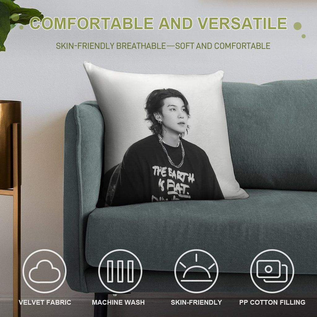 Yoongi Concert Soft Skin-Friendly Throw Pillow