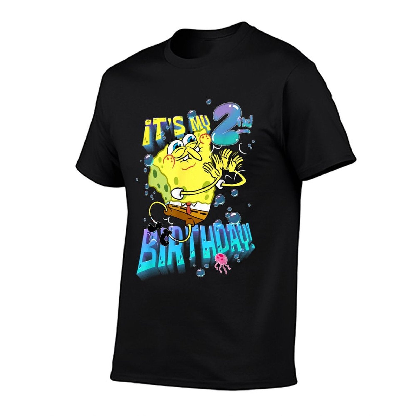 Mademark X SpongeBob SquarePants - Spongebob It's My 2nd Birthday Boy Girl Kid B-Day Spongebob  High-quality Stitching T-Shirt