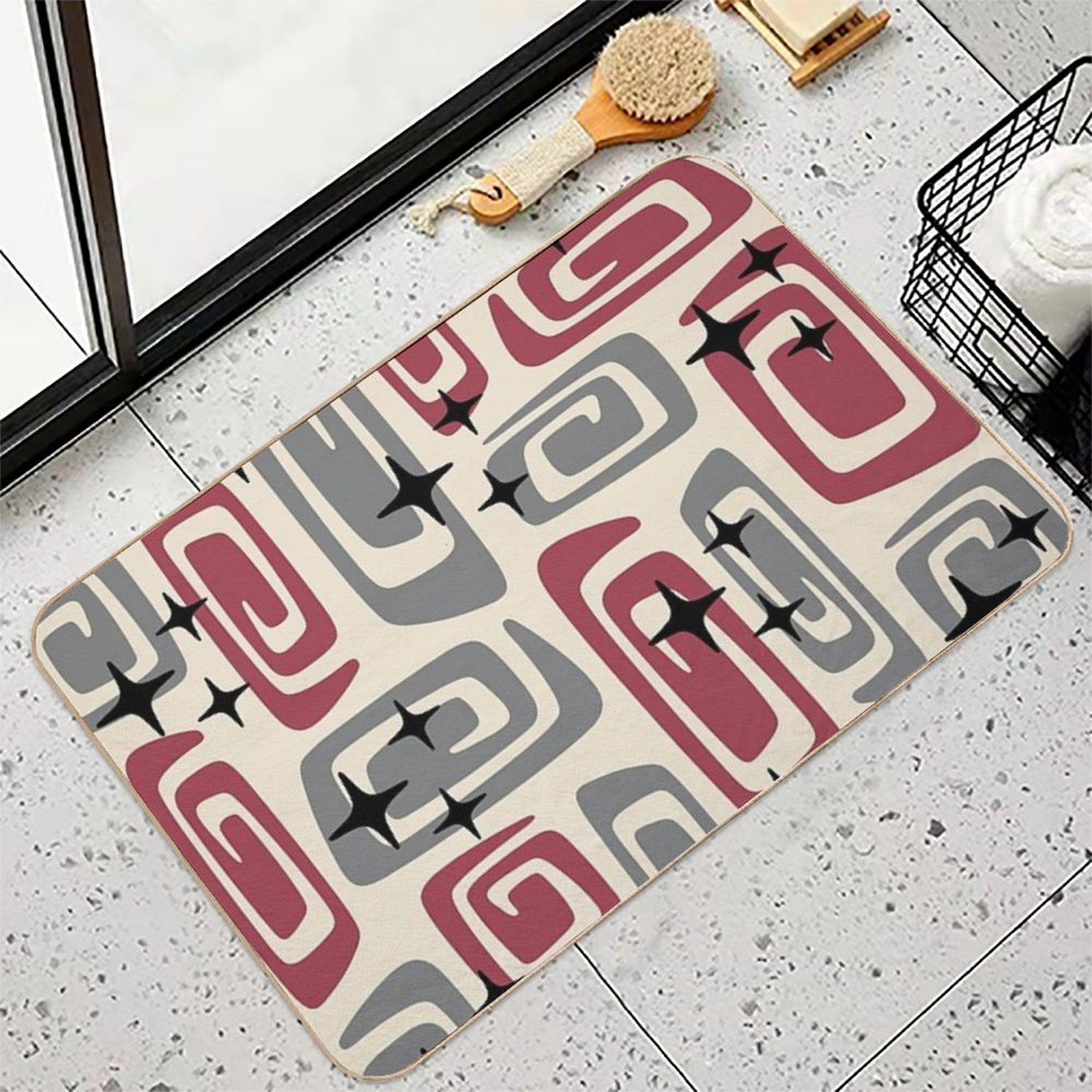 Retro Mid Century Modern Abstract 549  Stain-Proof Bath Mat