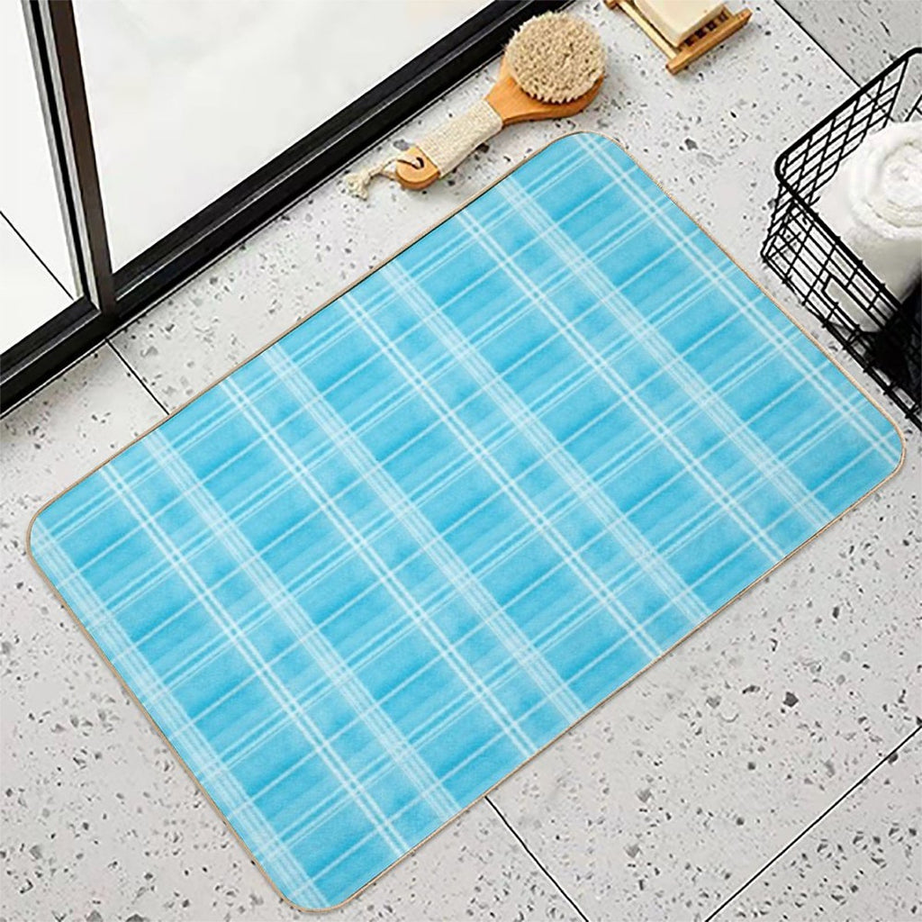 Tartan Ice Blue  Dirt-Trapping Bath Mat