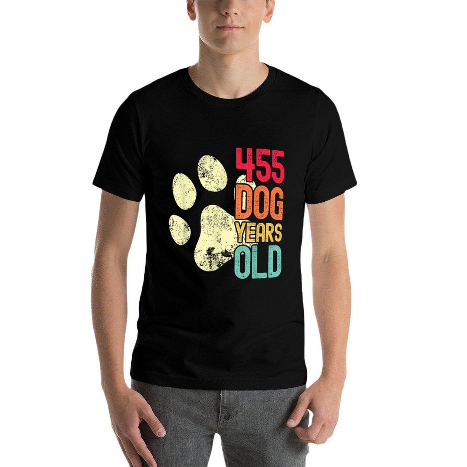 455 Dog Years Old Funny Dog Lovers 65th Birthday  Quick-drying T-Shirt