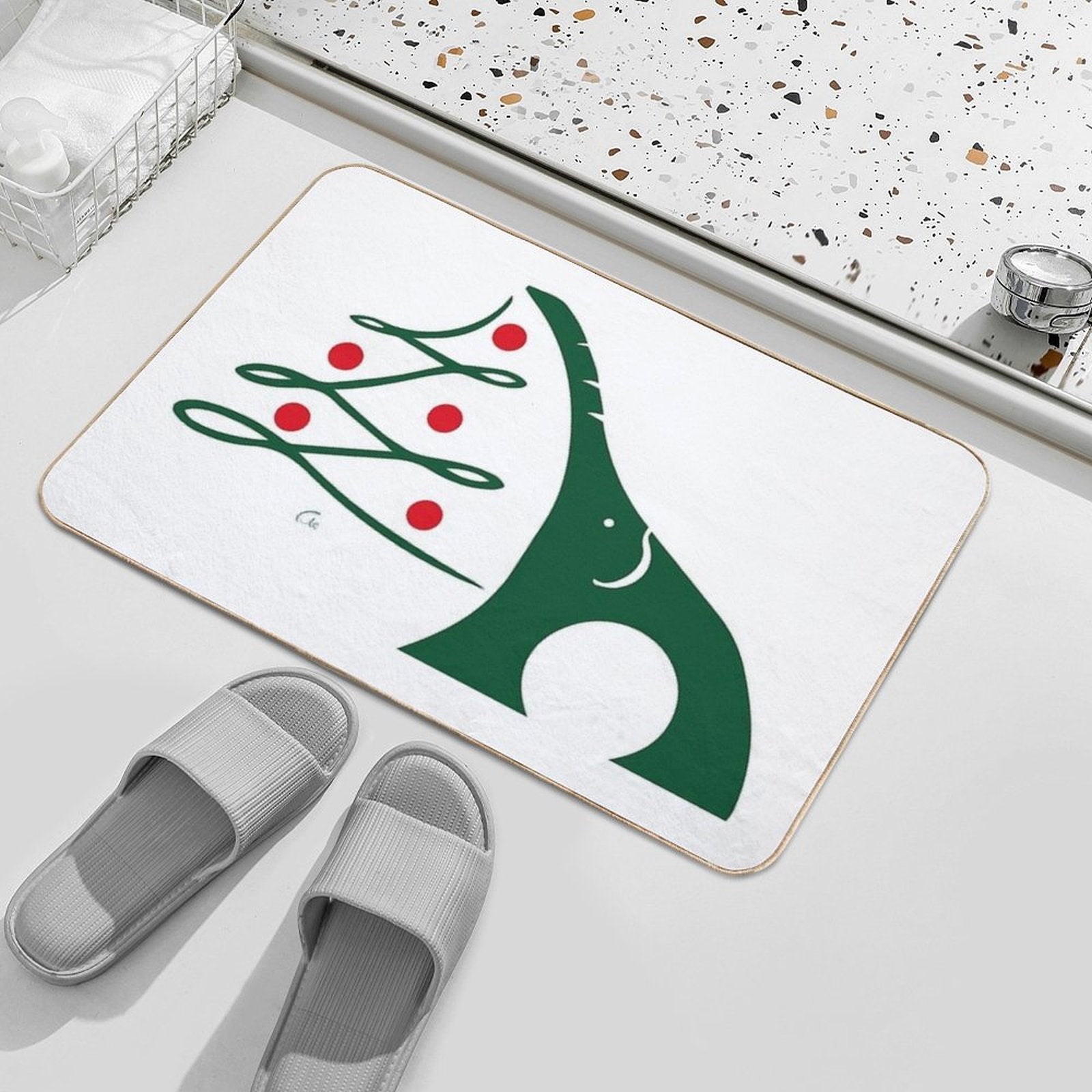 Elephant Christmas 1  Rapid-Drying Bath Mat