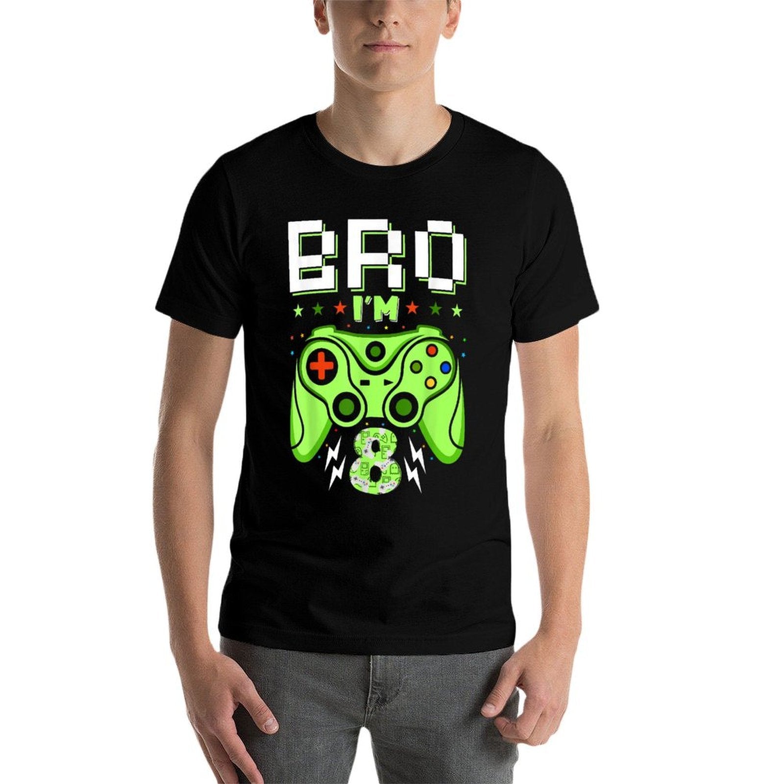 8th Birthday Boy Bro I’m 8 Year Old Video Gamer Eight Bday  Lightweight T-Shirt