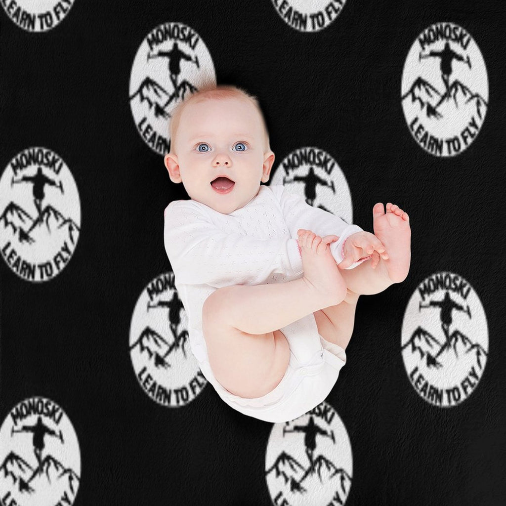 MonoSki - Learn To Fly - Great Gift for The Monoskier Eco-conscious Throw Blanket