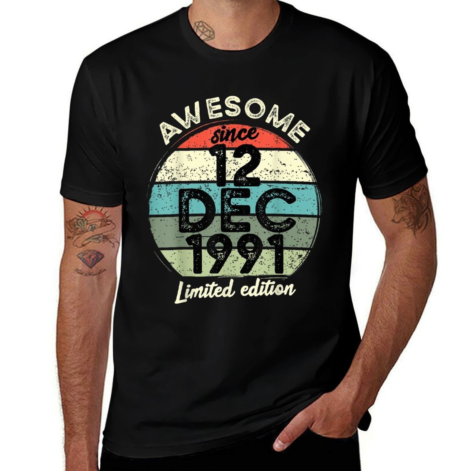 30 Year Old Birthday 12 December 1991 30th Birthday  Vintage-inspired T-Shirt