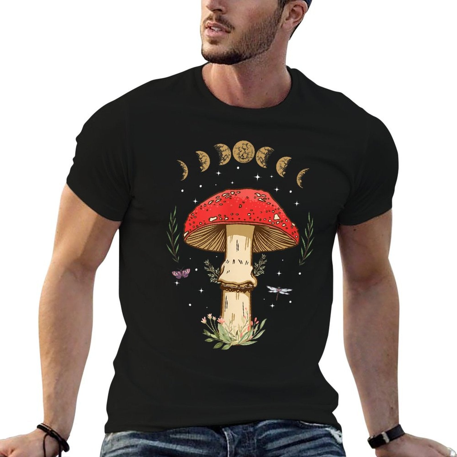 Dark Academia Cottagecore Aesthetic Magic Mushroom  Odor-resistant T-Shirt