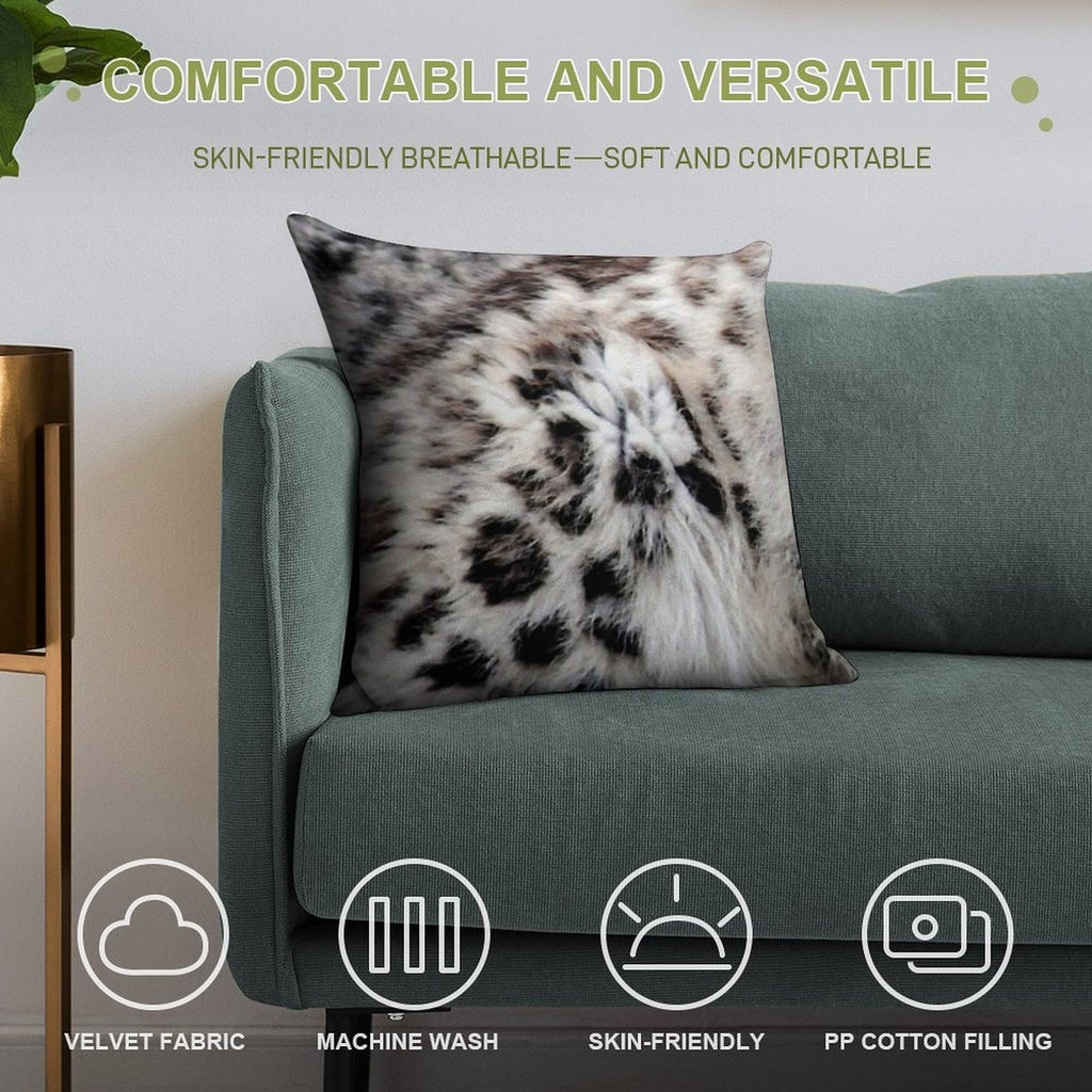 Snow Leopard Abstract Soft Home Decor Throw Pillow