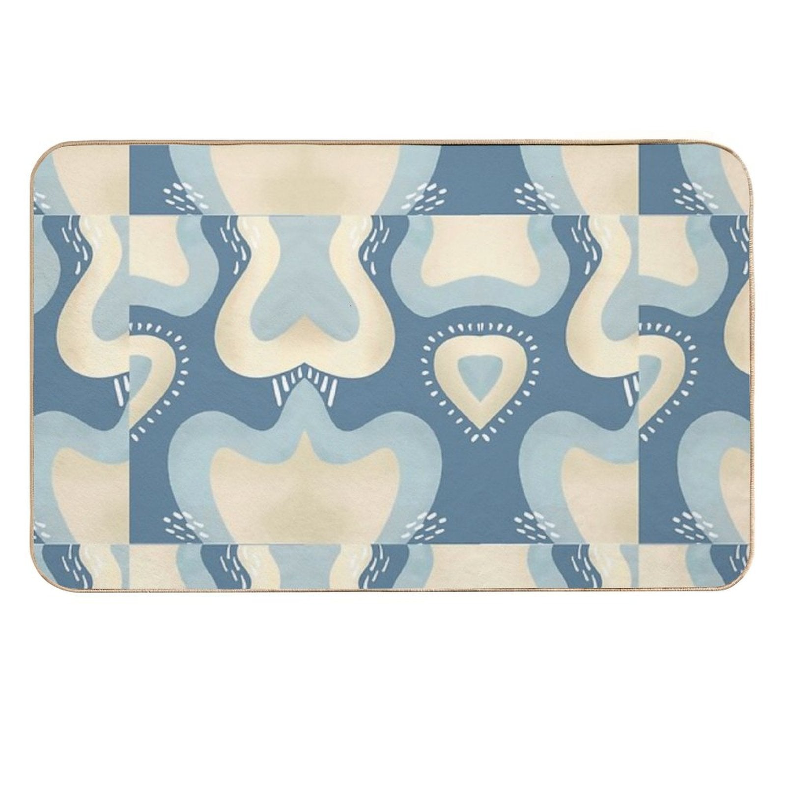 BLUE GOLD OCEANIC ABSTRACT Durable Bath Mat