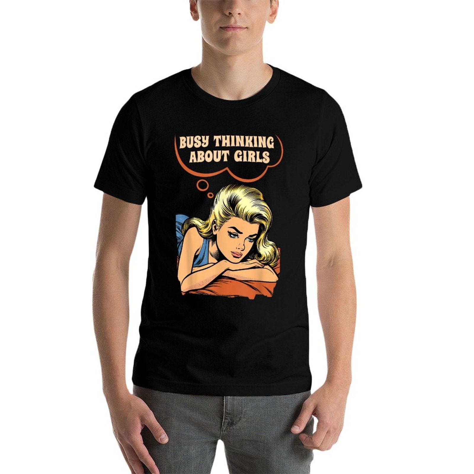 Lesbian LGBT Pride Month LGBTQ Busy Thinking About Girls  Durable T-Shirt