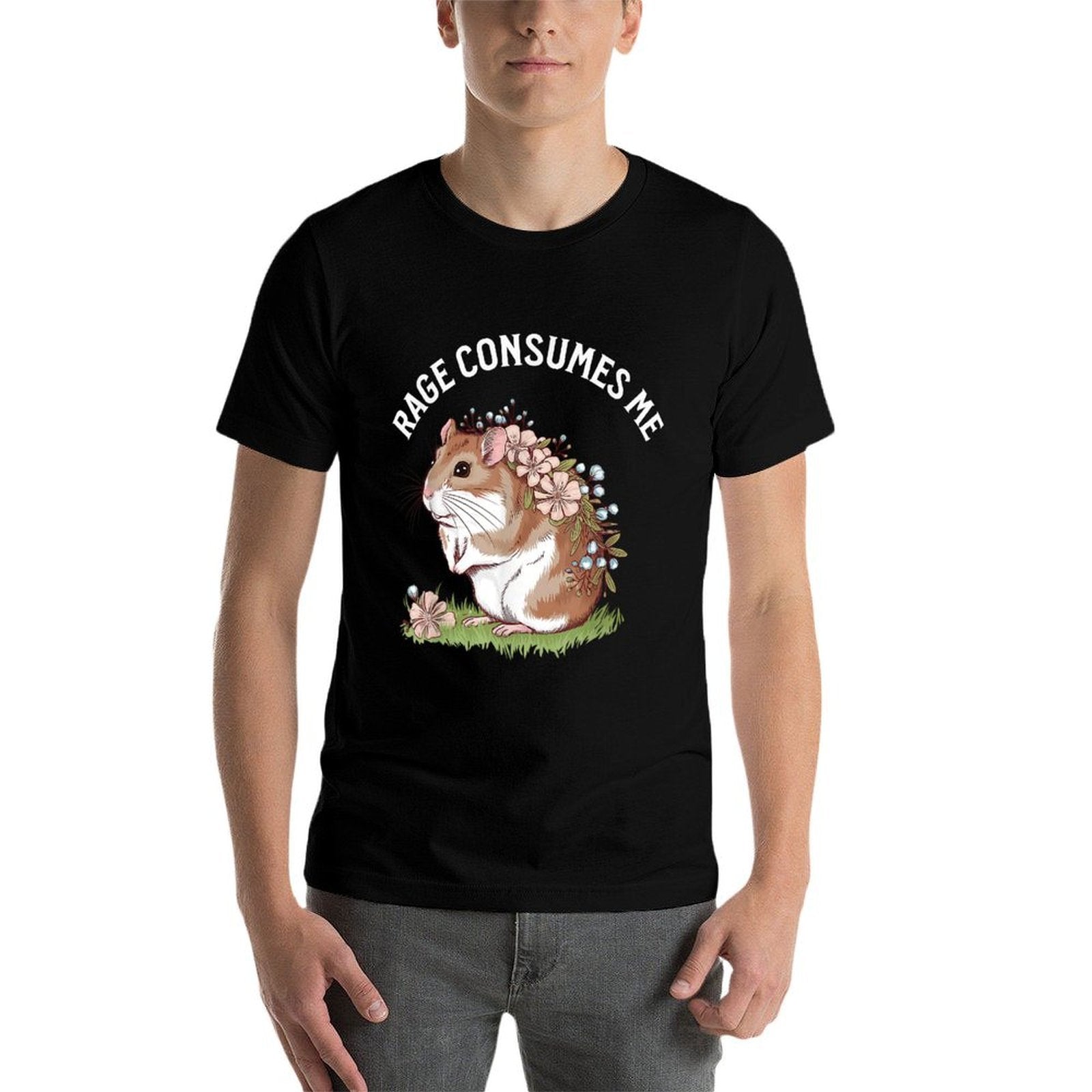 Hamster Rage Consumes Me Colorful Design  Summer-ready Fabric T-Shirt