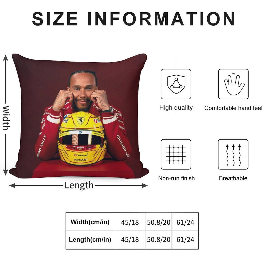 Lewis Hamilton -Scuderia Soft Hidden Zipper Throw Pillow