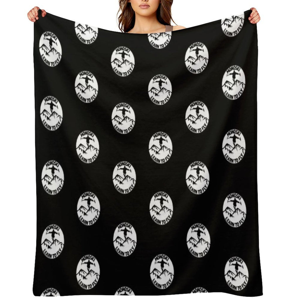 MonoSki - Learn To Fly - Great Gift for The Monoskier Eco-conscious Throw Blanket