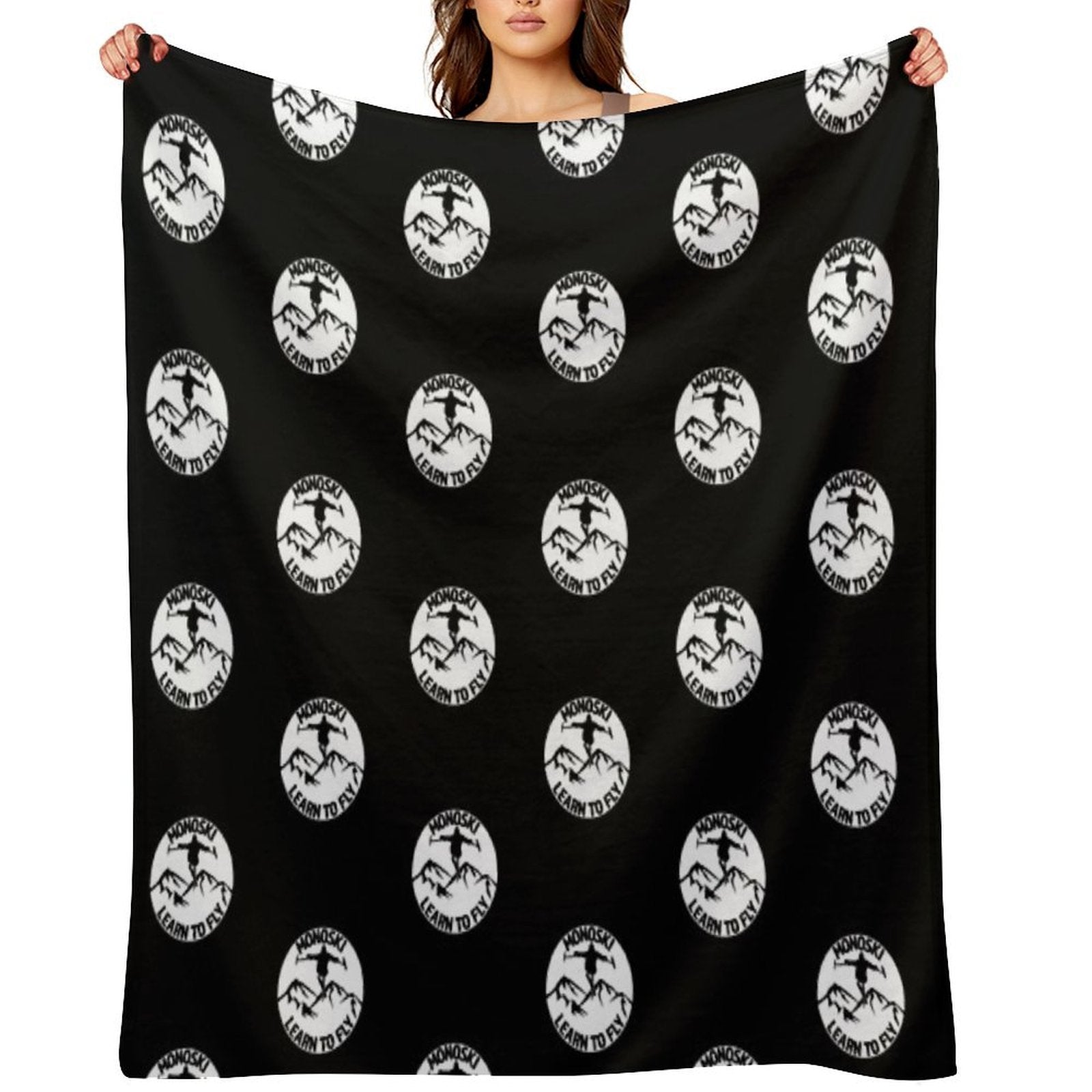 MonoSki - Learn To Fly - Great Gift for The Monoskier Eco-conscious Throw Blanket