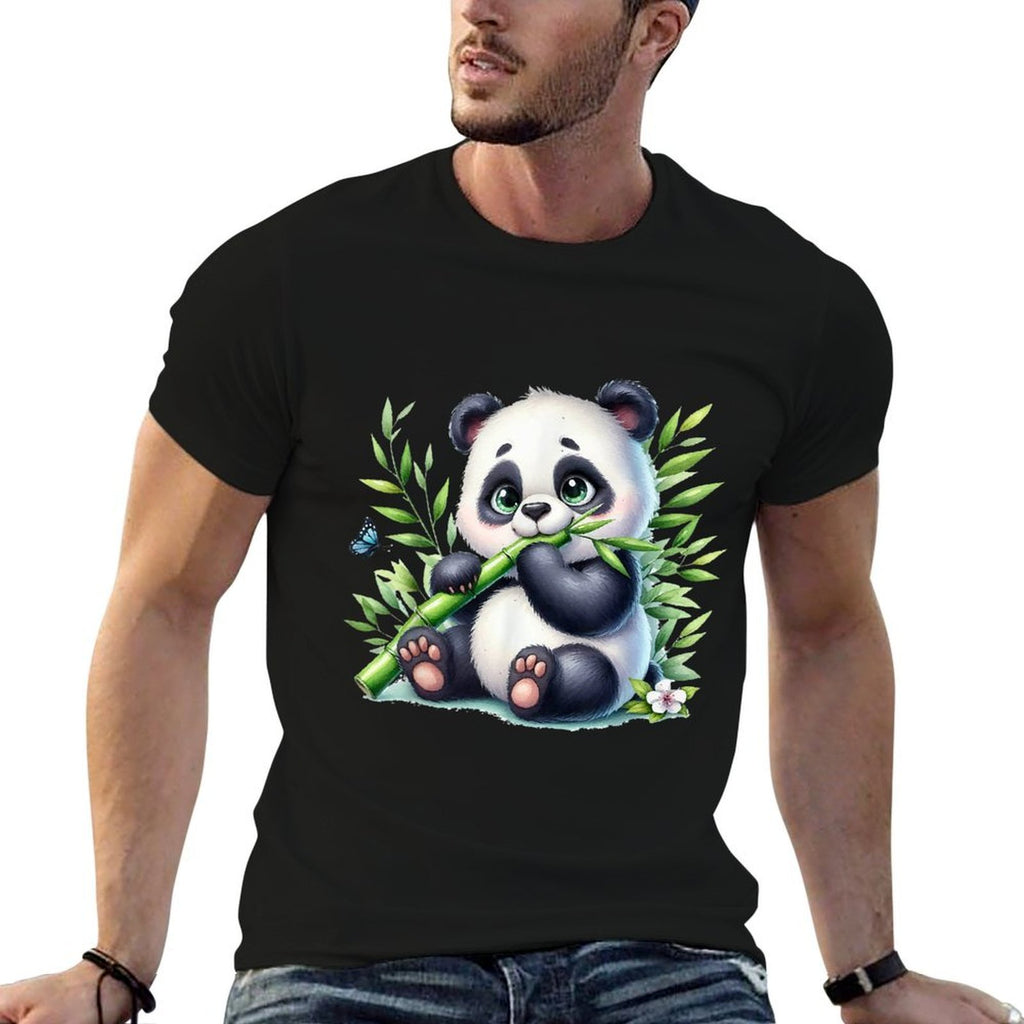Watercolor Panda  Polyester Blend T-Shirt
