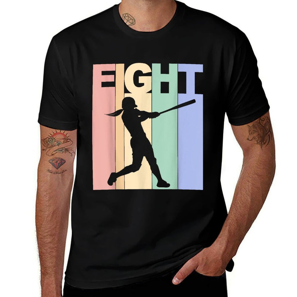 Vintage 8th Birthday Softball Girls 8 Year Old Birthday  Eco-friendly Material T-Shirt
