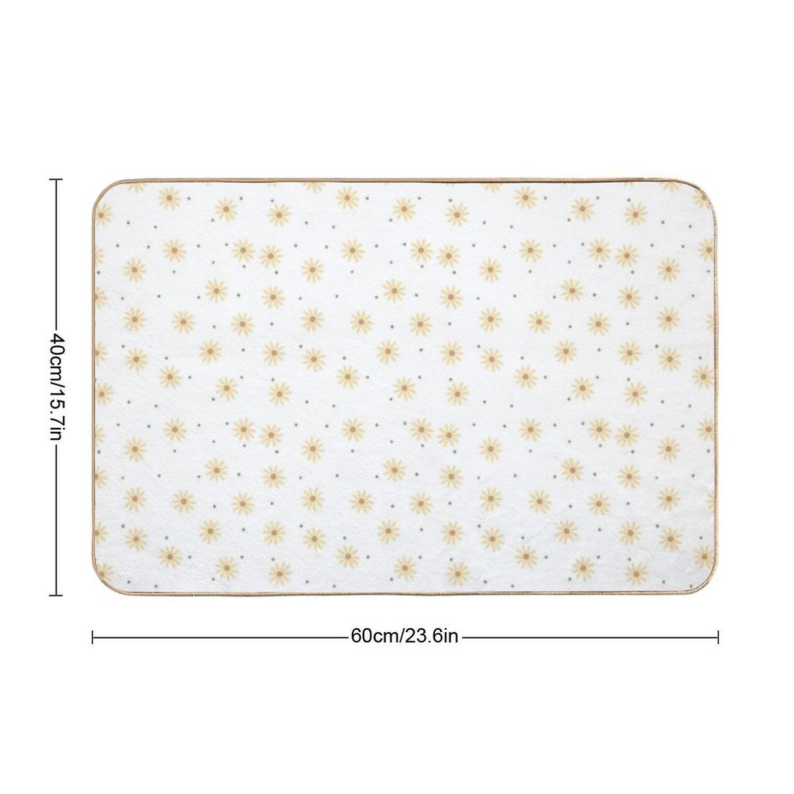 Dainty Yellow Daisies on White  Dirt-Trapping Bath Mat
