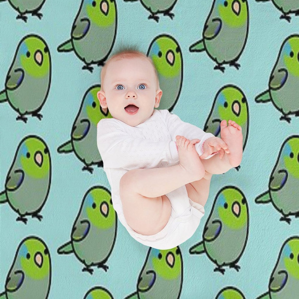Chubby Green Parrotet All-season Throw Blanket