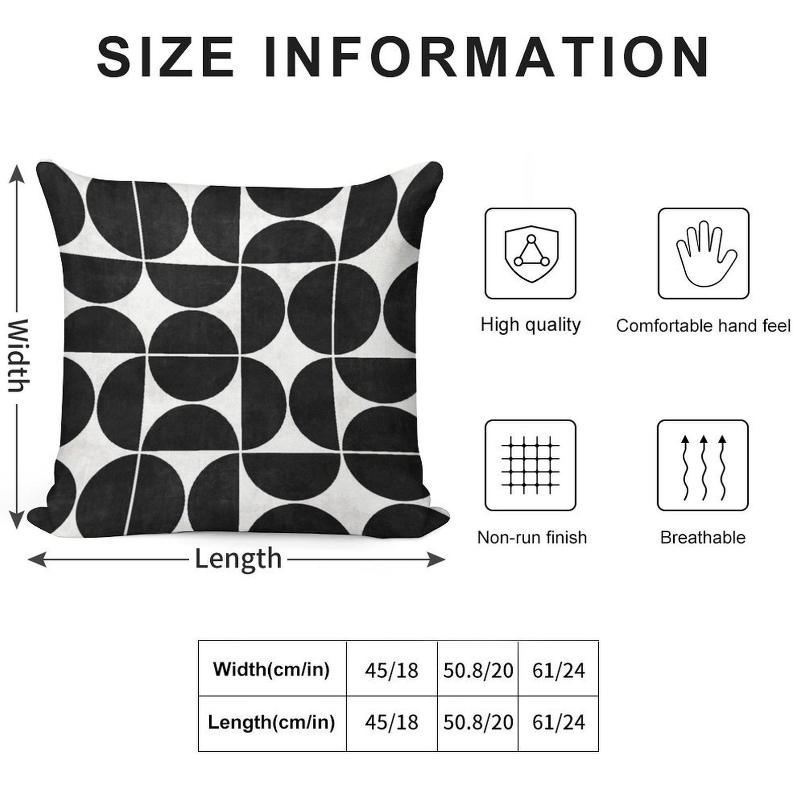 Mid-Century Modern Pattern No.3 - Black And White Concrete Soft Gift Ready Throw Pillow