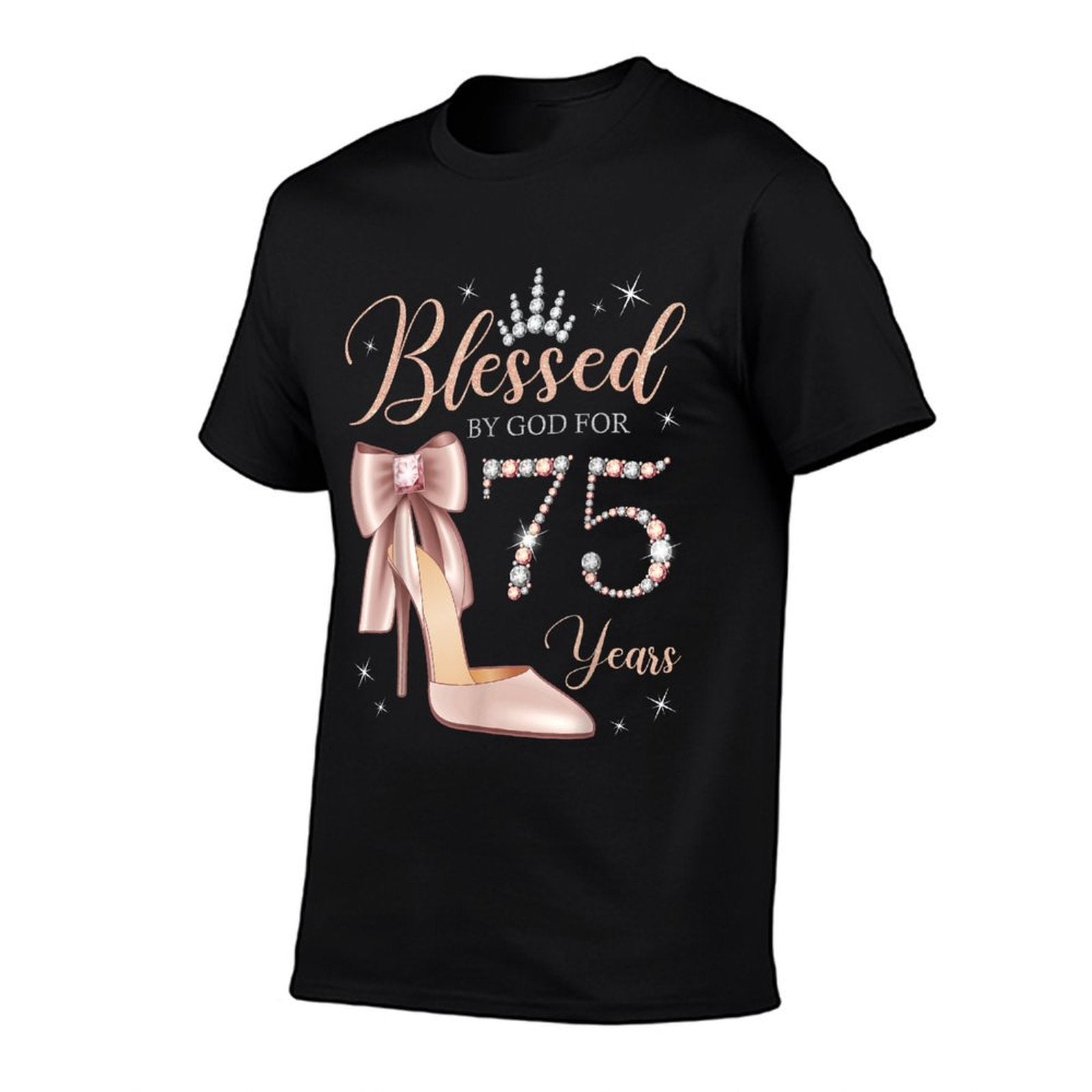 Blessed By God For 75 Years Old 75th Birthday Party Queen  Breathable T-Shirt