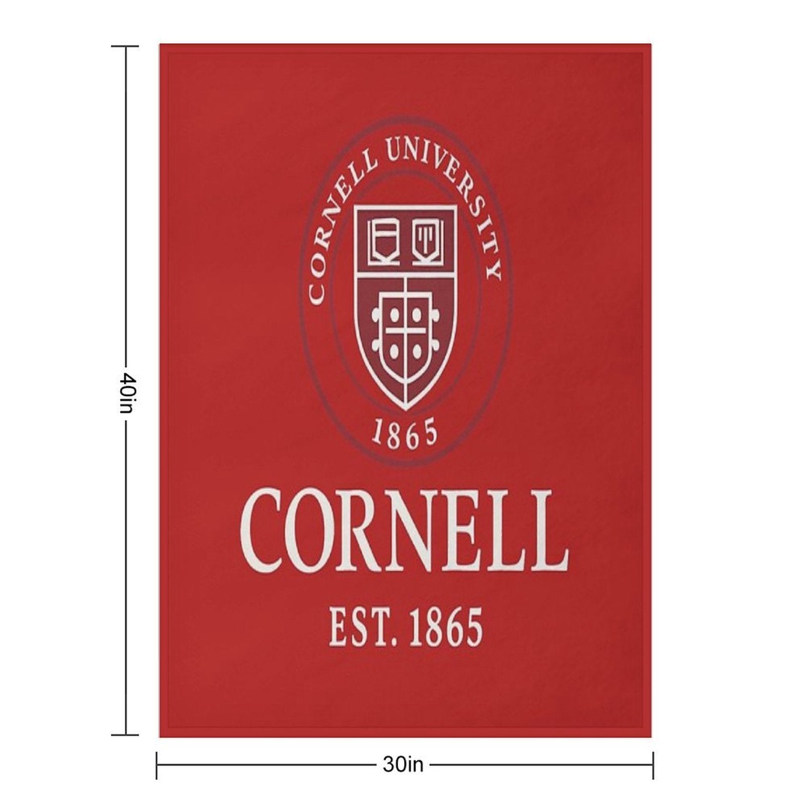 Cornell University T-Shirt Featuring Official Big Red Logo Velvety-soft Throw Blanket