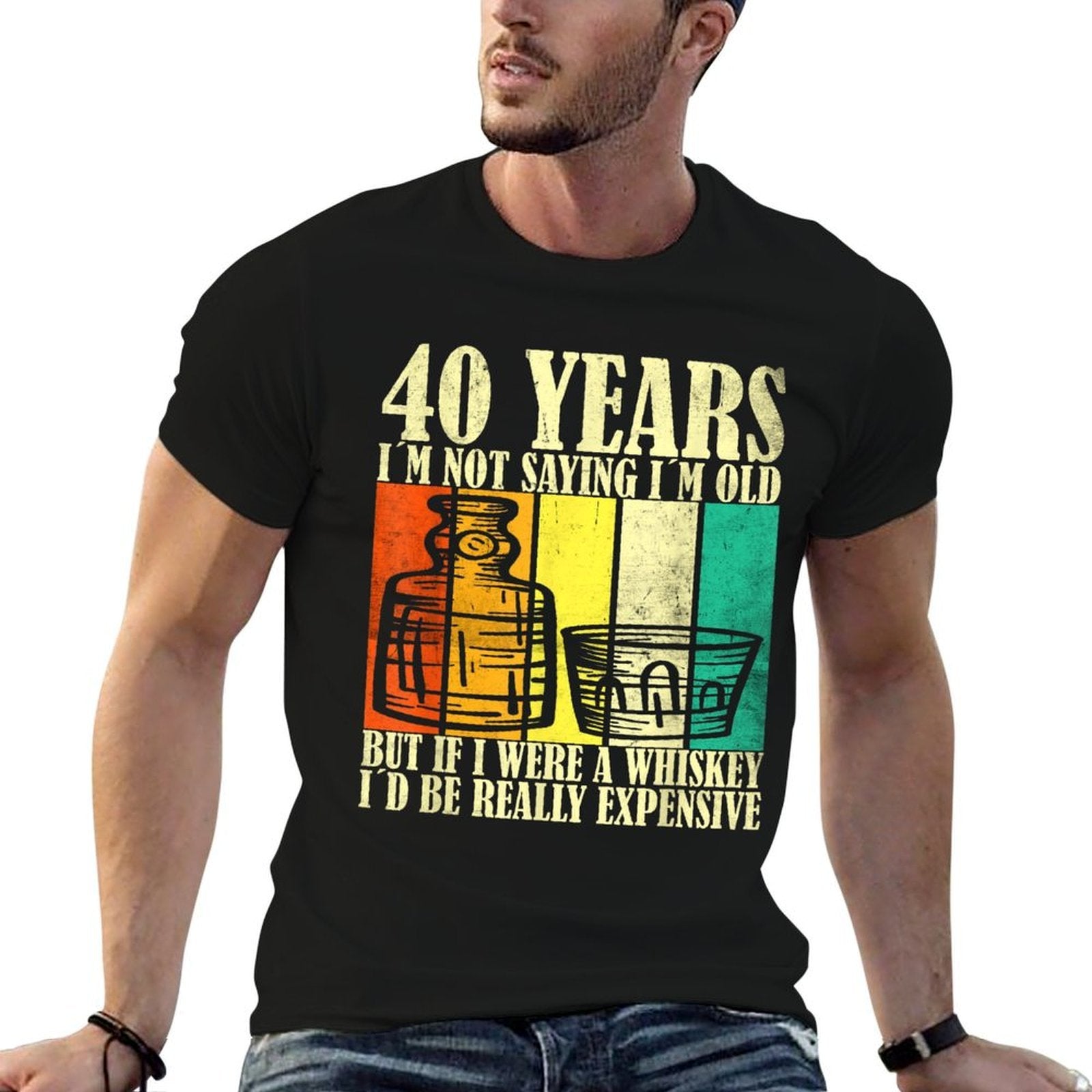 40 Year Old Vintage Bourbon Vintage Whiskey 40th Birthday  Moisture-wicking T-Shirt