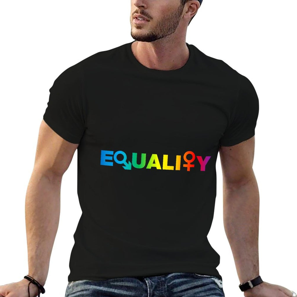 EQUALITY RAINBOW LGBTQ LGBT SIMPLE TEXT  Graphic-printed T-Shirt