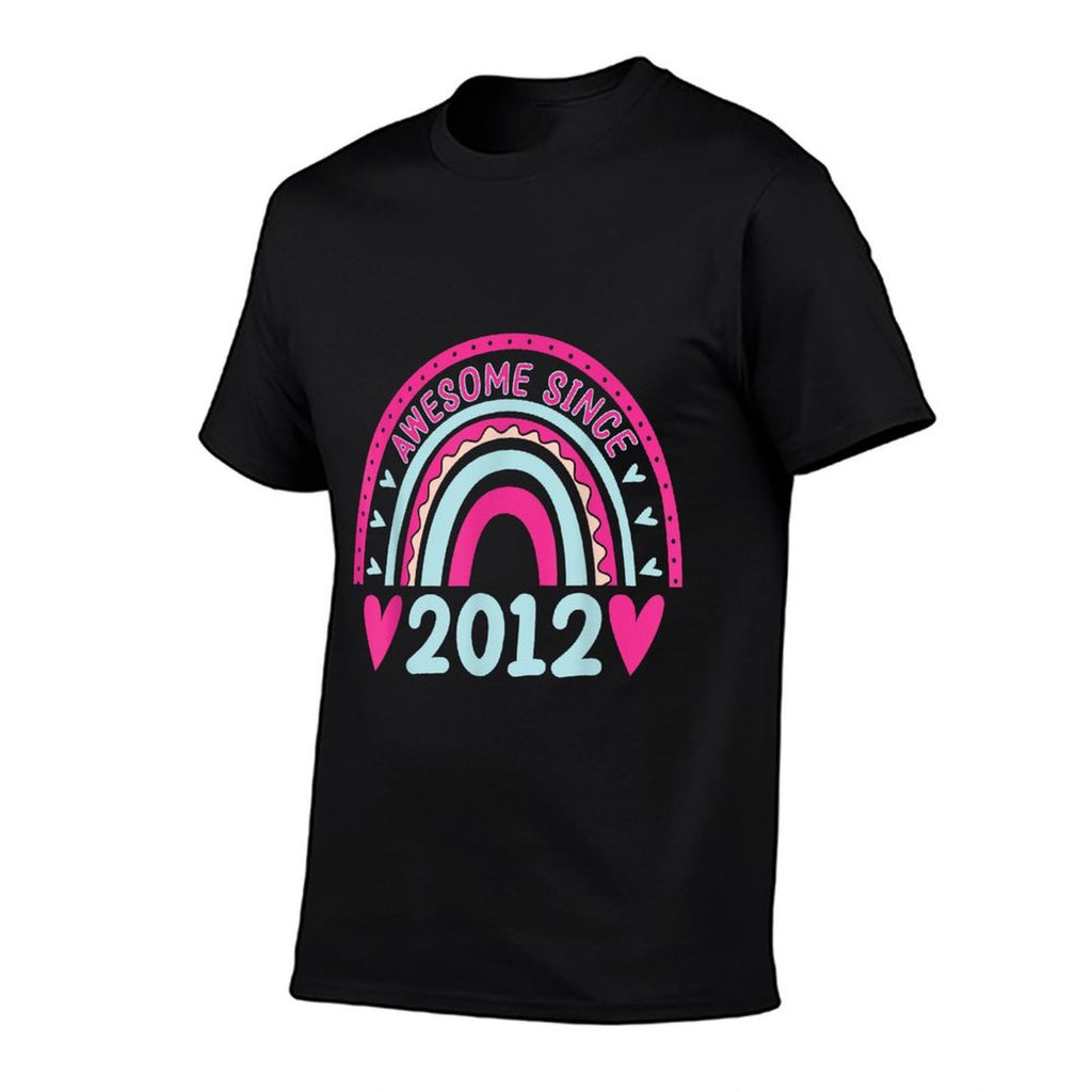 Awesome Since 2012! 11th Birthday Eleven Years Old  Rolled Sleeves T-Shirt