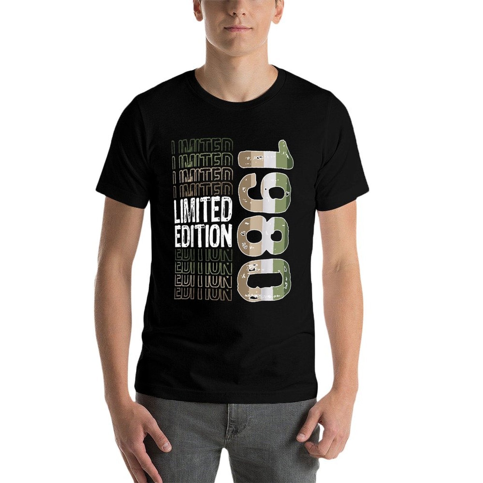 Limited Edition Vintage 1980 Retro Birthday  Summer-ready Fabric T-Shirt