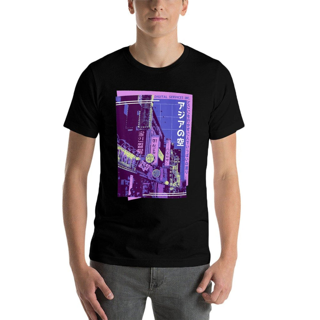 Japanese City, Dark Aesthetic Vaporwave Anime Concept  Durable T-Shirt