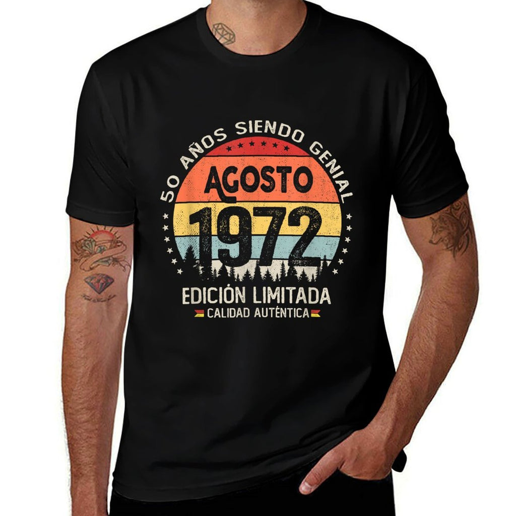 50 Years Old August 1972 Spanish Theme 50th Birthday  Stretchy T-Shirt
