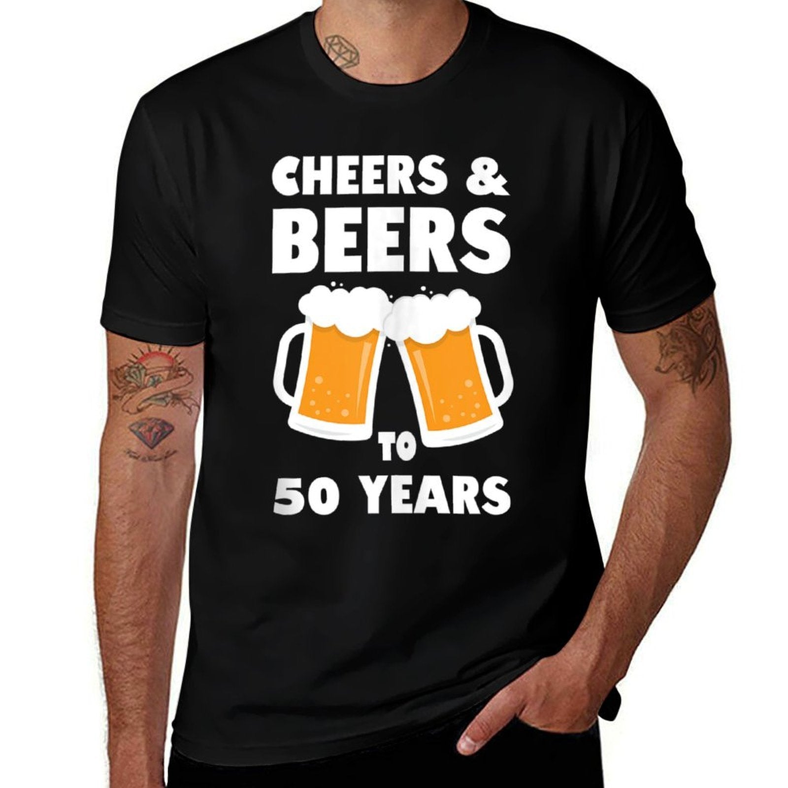 Cheers And Beers to 50 Years 50th Birthday  Eco-friendly Material T-Shirt